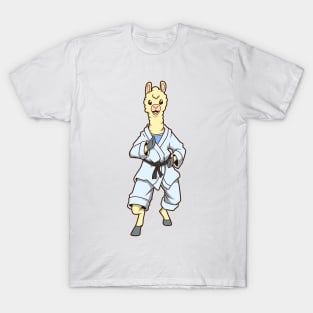 Cartoon llama doing judo T-Shirt